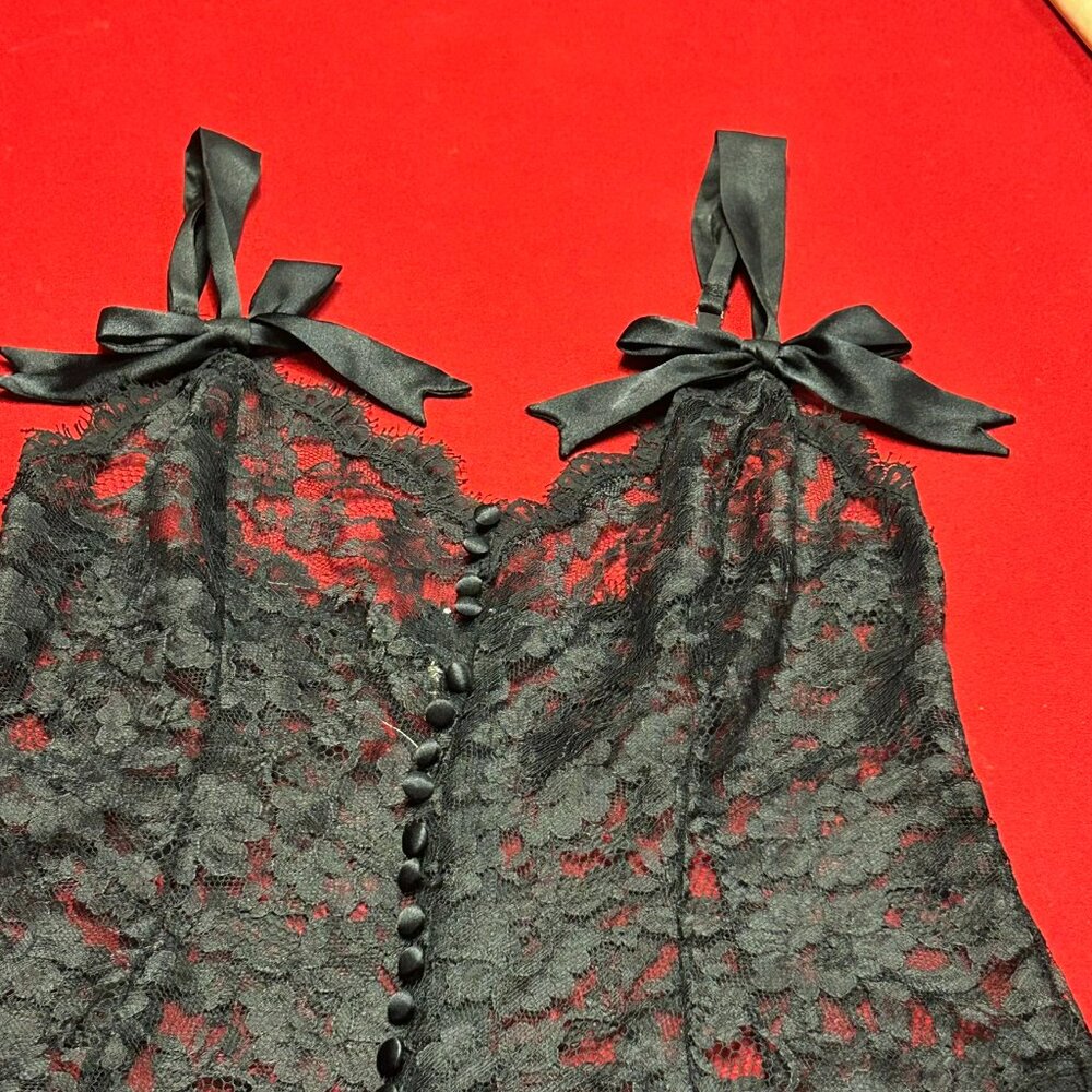 Victoria’s Secret Black Lace Teddy & Robe 2pc Set – M + OS - Picture 3 of 15